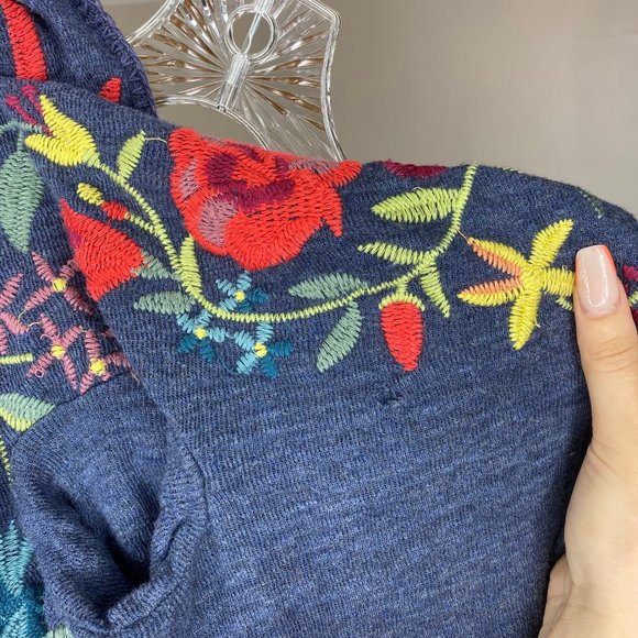 Johnny Was Biya Embroidered Duster Hooded Cardigan - Picture 6 of 7